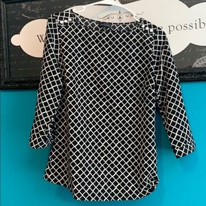 Black and white blouse